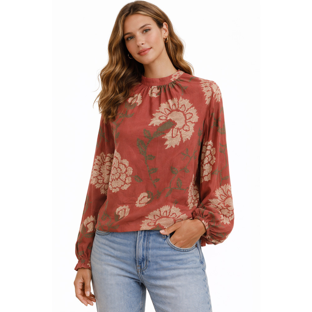 Anthro Payal Pratap Rhododendron Blouse 4 Boho Floral Embroidered Top